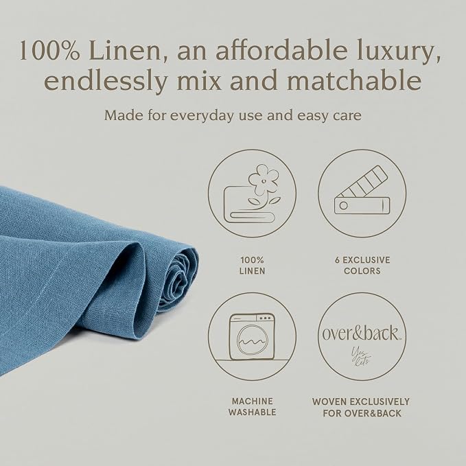 Over&Back 18x108 Washed 100% Linen Table Runner - Image 2