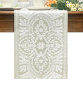 KEVA Boho Table Runner 110inches Long, Farmhouse Rustic Vintage White by KEVA