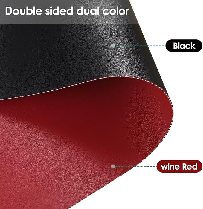 Nightstand Cover - 12x12 Inch Waterproof Easy to Clean Can Conceal Flaws Protector The Table Top from Scratches Used for Dining (Black+Wine Red 12x12)