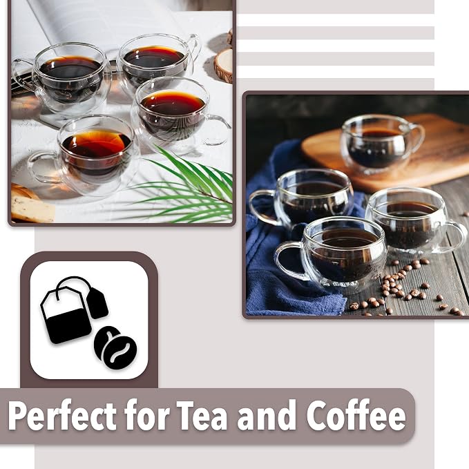 BTaT- Double Walled Espresso Cups, 6 oz, Double Wall Insulated Espresso Cups - Image 7
