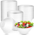 300 Pack Disposable Paper Bowls, White, 8 oz, Modern Style, Minimalist, Round, 4.5 Inch Width x 1.77 Inch Height, 220 ml Capacity, Lightweight, Ideal for Picnics, Camping, Parties, and Pets