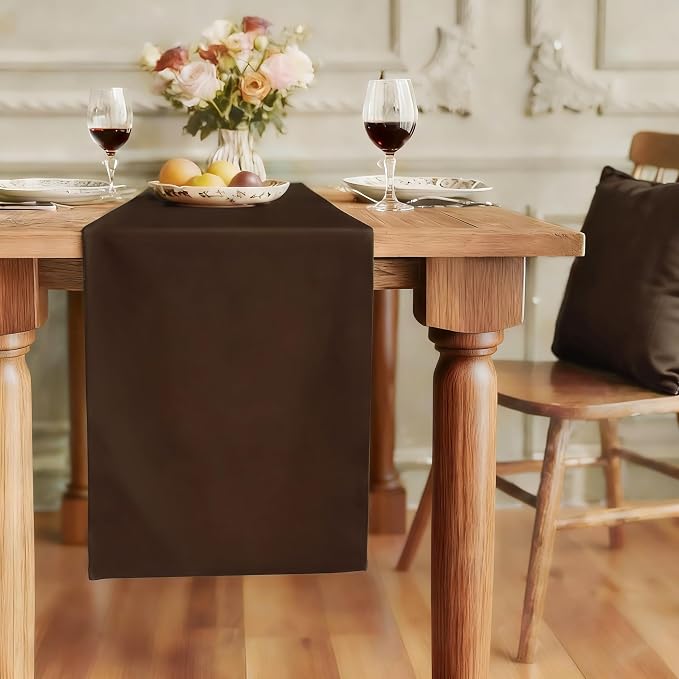 FOLINS&HOME Brown Waterproof Decorative Table Runner 36 Inches Long | 210GSM by FOLINSHOME