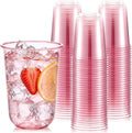 Ziliny 50 Pcs Disposable Stemless Glasses 16oz Crystal Plastic Wine Glasses by Ziliny