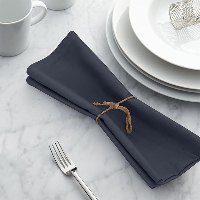 Ruvanti Cloth Napkins Set of 12, 18x18 Inches, 100% Cotton, Washable, Soft & Absorbent, Perfect for Wedding, Christmas, ‎Thanksgiving Dinners - Ombre Blue