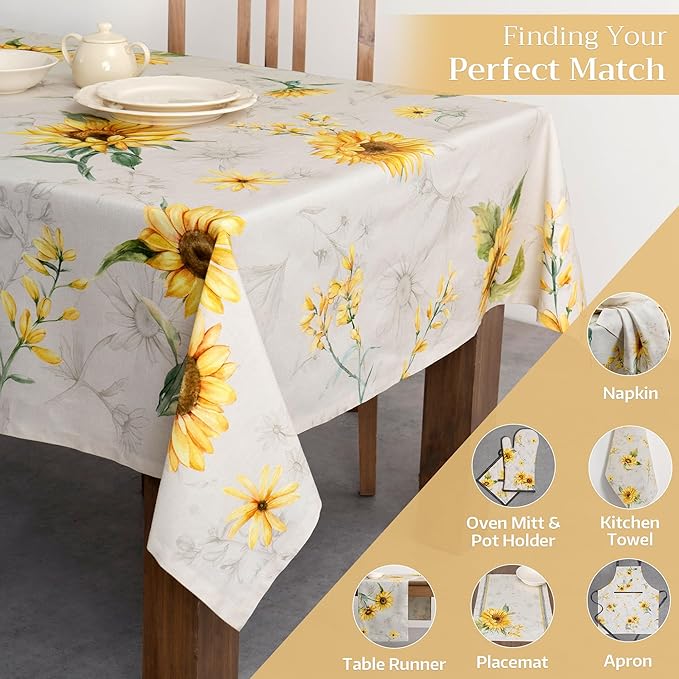 Maison d' Hermine Table Cloth Rectangle Table 100% Cotton 70 x 140 Inches Tablecloth Reusable Decorative for Dining Room Farmhouse Home Valentines Day Decorations Spring Summer - Candice