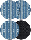 Blue Striped Coasters Set of 4, Absorbent Coasters by Unknown