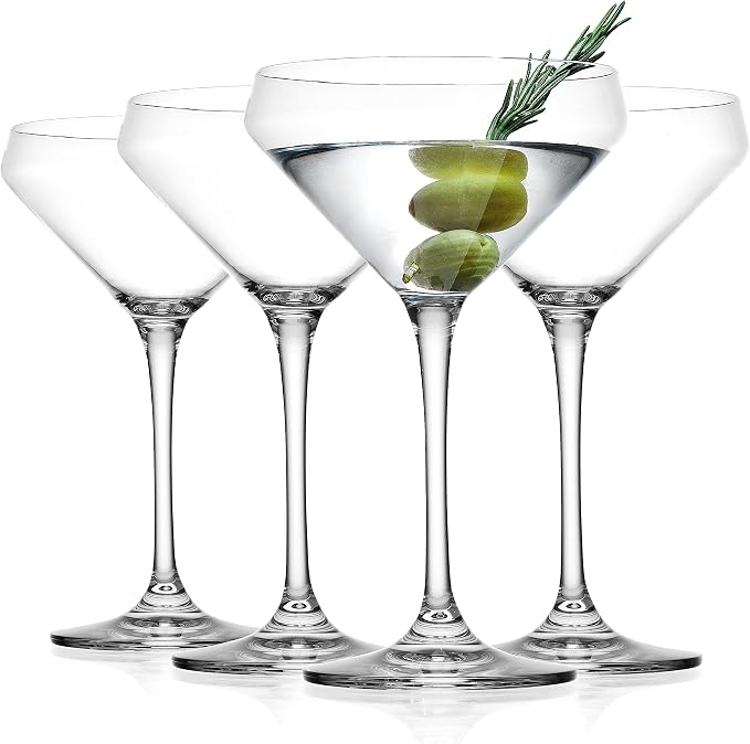 Glaver's Martini Glasses Set of 4 Cocktail Glasses, 10.5 Ounce Stemmed - Image 3