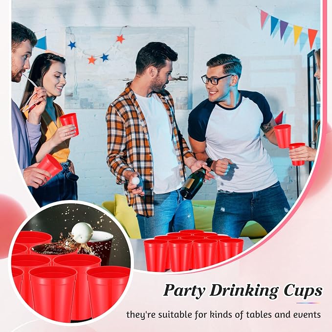 Mifoci 24 Pcs Stadium Plastic Cups Blank Reusable Drink Tumblers Bulk Stackable - Image 5