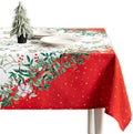 Maison d' Hermine Table Cloth Rectangle Table 100% Cotton 60 x 90 Inches Fall Tablecloth Reusable Everyday Use for Thanksgiving Christmas Decorations Dining Farmhouse Party (Noel)