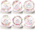 7 Inch Pink Elephant Baby Shower Paper Plates 60 Pcs It's a Girl Tableware Decorations Baby Shower Plate for Girl Gender Reveal Plates Party Supplies for Pink Floral Party