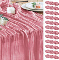 Cheesecloth Table Runner Dusty Rose 10FT Boho Gauze, 12 Pack | 120 Inch Cheese by Wokceer