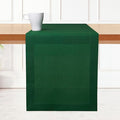D'Moksha Homes Linen Table Runner 60 Inches - 100% Pure Linen Forest Green Table Runner 14 x 60 Inch for Coffee Tables, Dresser, St Patricks Day, Easter - Machine Washable