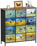 EXOTICA Dresser for Bedroom with 12 Drawers Tall Dresser & Chest of Drawers Fabric Dressers Storage Tower for Living Room Closet Hallway with Wooden Top and Metal Frame