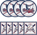 NatNarr 50 Pcs Baseball Plates and Napkins, Disposable Baseball Party Supplies by NatNarr