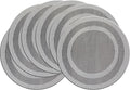 PIGCHCY Round Placemat Set of 6 Heat Resistant Vinyl Washable Kitchen 15 inch Placemats for Home Indoor Outdoor Party (6pcs, Deep Silver)