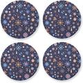 Merry Christmas Multicolored Snowflakes Absorbent Coaster by KLL