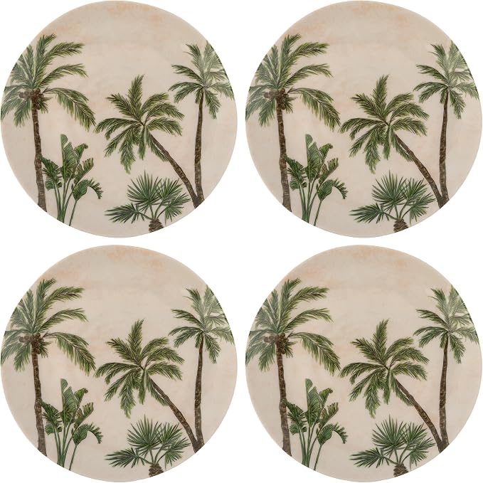 Karma, 8.75 inches Melamine Salad Plates Set of 4, Reusable Dishwasher Safe by KarmaGifts