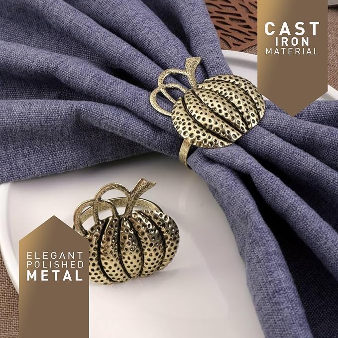 Pumpkin Napkin Rings Set of Four - Image 3