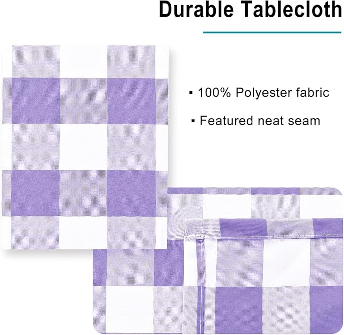 60 x 84 Inch Checkered Tablecloth Rectangle - Image 3