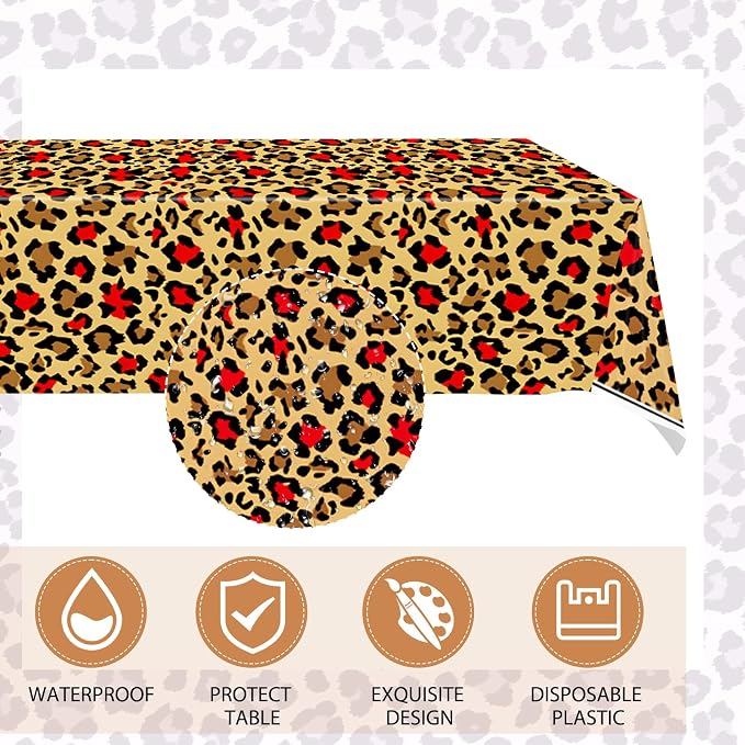 41Pcs Cheetah Print Birthday Decorations Cherry Leopard Print Supplies Includes - Image 5