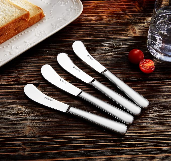 Premium Louise 4-Piece 6.7-Inch Stainless Steel Butter Knives | Butter Spreaders - Image 5