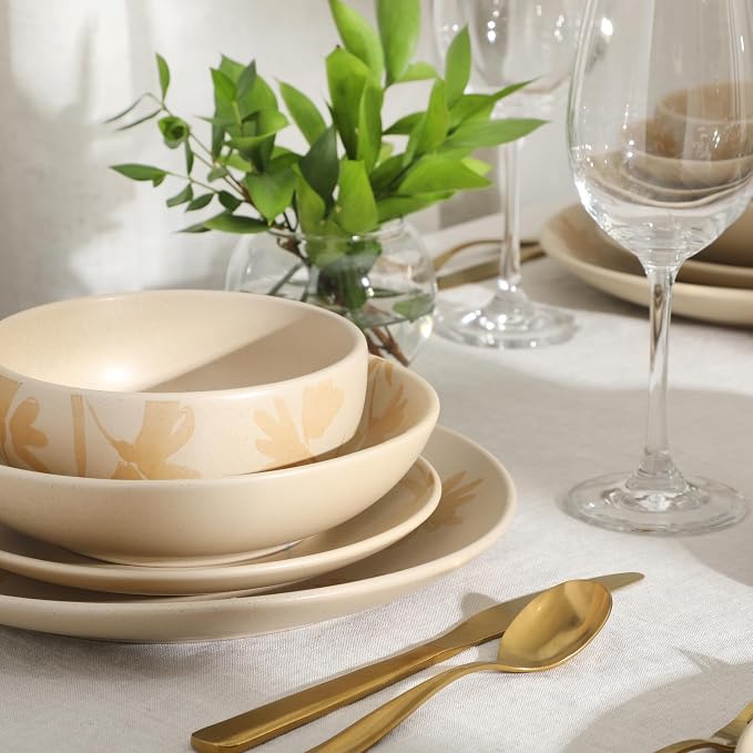 Gibson Home Admiral Hall Plates and Bowls Set, 16-Piece Floral Dinnerware Set - Image 4