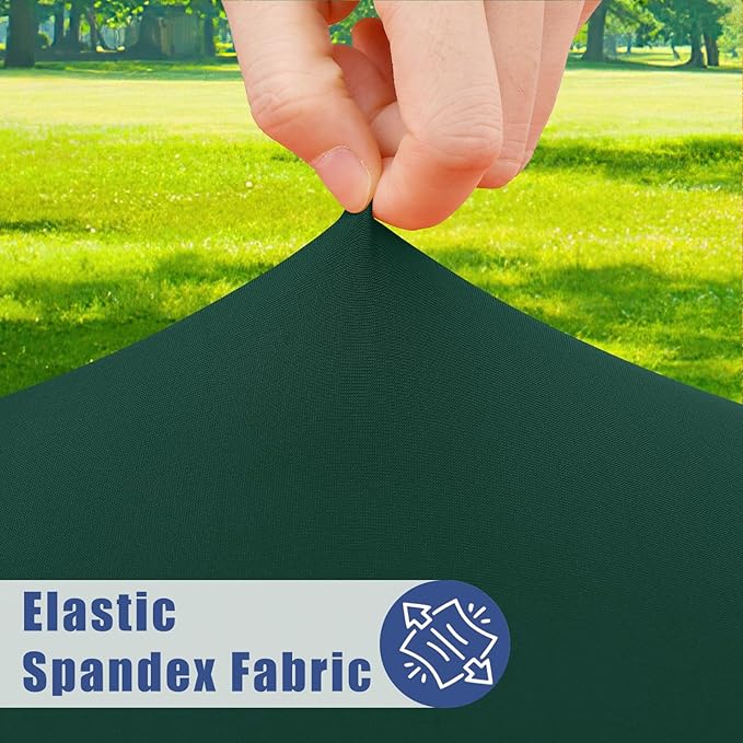Round Spandex Tablecloth, Elastic Fitted Waterproof Tablecloths for 57"-68" Tables, Stretch Washable Picnic Table Cover for Camping, Dining, Indoor and Outdoor, Hunter Green