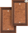Henne Bery Raised Pearls Decorative Wall Plate Switch Plate Outlet Cover (Single Blank 2PK, Sponged Copper)