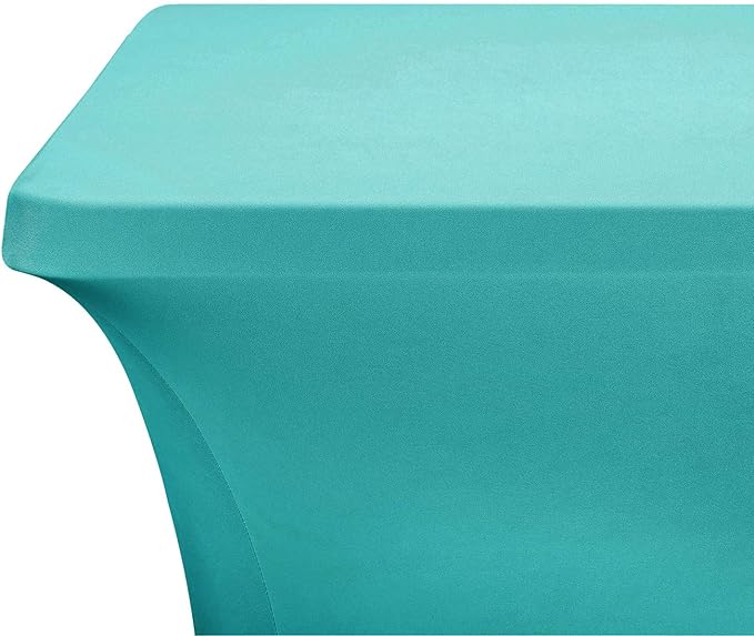 LZY Spandex Fitted Stretch Table Cover for 6 ft or 4ft or 8ft Folding Table, Rectangular Cocktail Tablecloth, Perfect for Party or Banquet