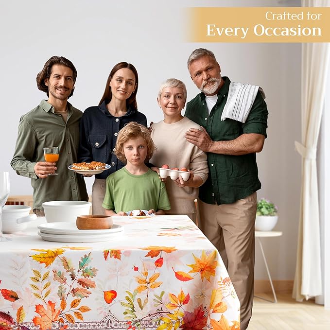 Maison d' Hermine Table Cloth Rectangle Table 100% Cotton 70 x 120 Inches Fall Tablecloth Reusable Everyday Use for Thanksgiving Christmas Decorations Dining Farmhouse Party (Amarante)