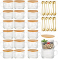 18 Pack Vintage Coffee Mugs Overnight Oats Glass Cup Containers 14 Oz Clear by Bornerwhite