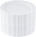 Upassion 100 Pieces White Plastic Plates by Upassion