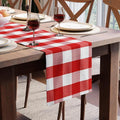 Encasa XO Table Runner, Woven Cotton Dining Runner 13"x59" | Buffalo Red Checks by EncasaXO