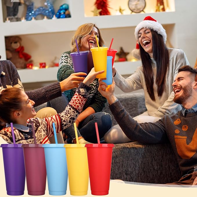 Honeydak 100 Pack Tumbler with Straw and Lid Bulk Cups - Image 5
