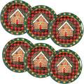 HASENSE Christmas Dinner Plates, 10.5 Inch Ceramic Plates Set of 6, Dinnerware Dish for Kitchen for Steak, Pasta, Pizza, Serving Plate Microwave, Oven and Dishwasher Safe, Holiday Dining Collection