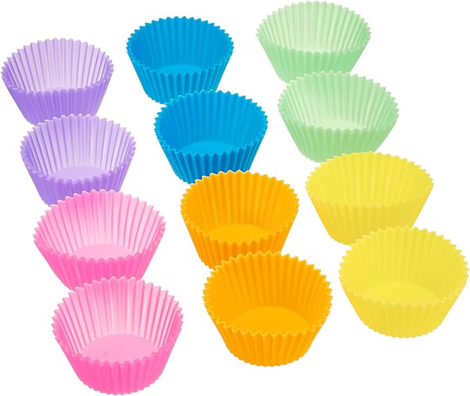 Amazon Basics Reusable Non-Stick Silicone Baking Cups, BPA Free, Muffin Liners - Image 3