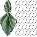 200 Pcs Silver Napkin Rings Bulk, Exquisite Round Napkin Ring Buckles, Suitable by YMGN