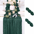 2 Pack Emerald Green Cheesecloth Table Runner 17x108 Inch Boho Rustic Semi by Unknown