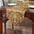 Table Runners 72" Jacquard Classic Floral Beige Vintage Chenille by HeMiaor