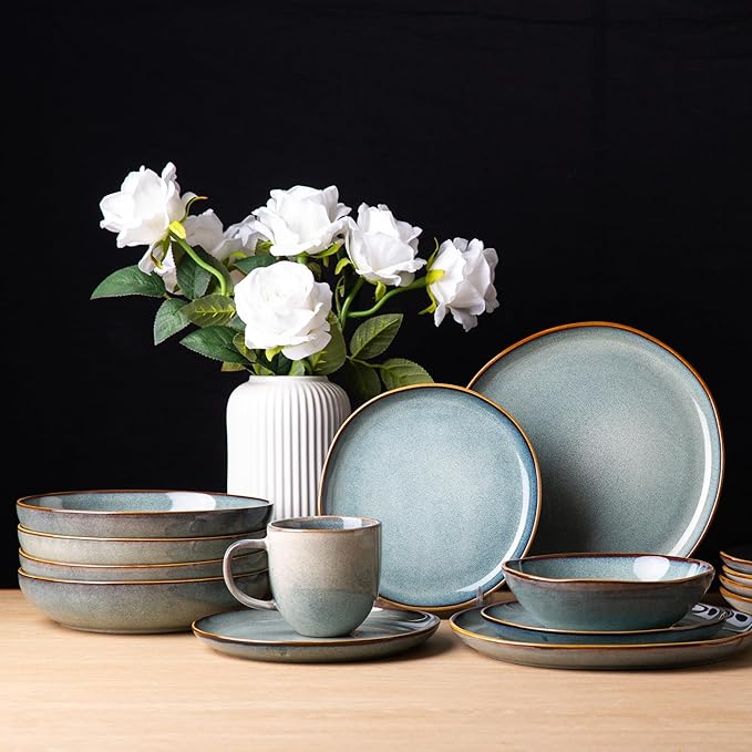 AmorArc Ceramic Cereal Bowls Set of 4, 24 oz Handmade Stoneware Bowls - Image 7
