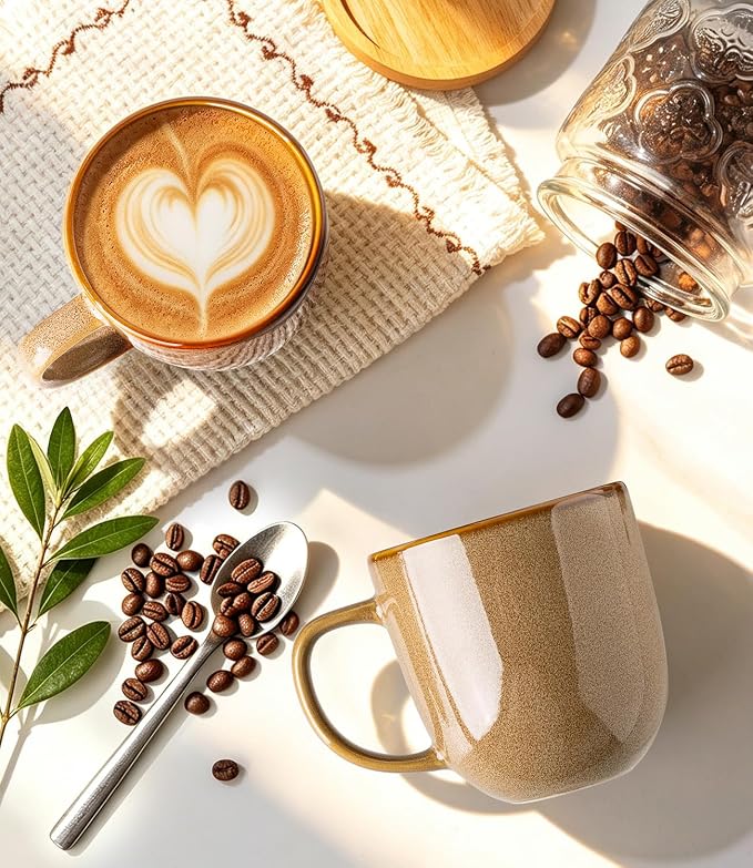 LERATIO Ceramic Coffee Mugs Set of 6, 12oz Handmade Coffee Mugs Set | Large - Image 3