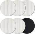 Simple Line White Coasters Set of 6, Non-Slip Cup Coaster Mat by PIEPLE