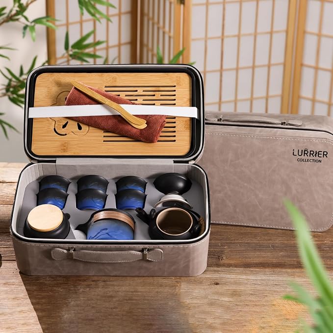 LURRIER Gongfu tea sets, Portable Ceramic TeaSet, Asian Tea sets - Image 5