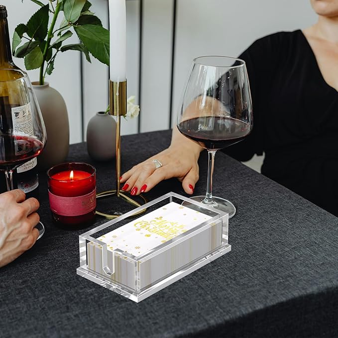 Transparent Acrylic Napkin Holder Clear Guest Paper Disposable Hand Towel Dispenser Tray Organizer For Table Home Kitchen Restaurant and Hotel Business