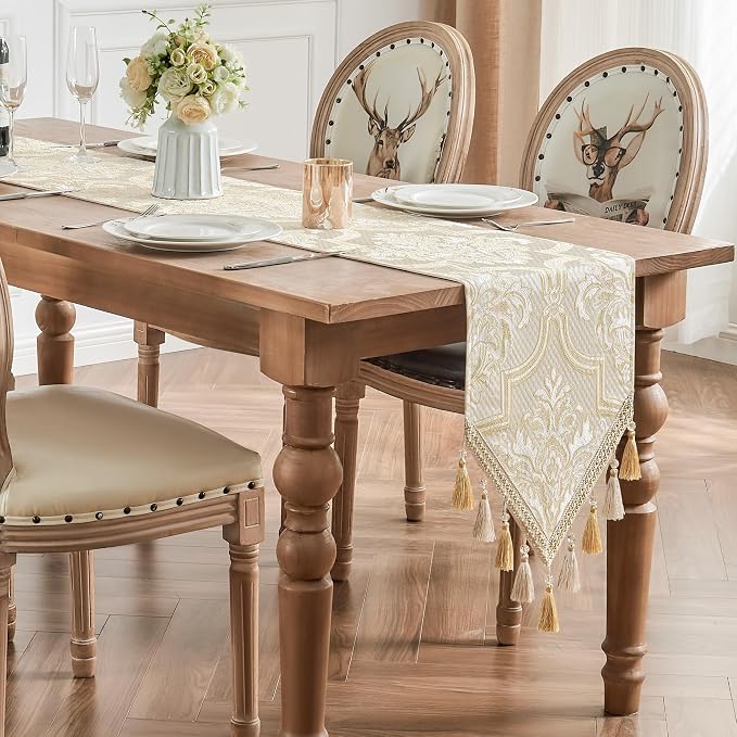 Loom and Mill Elegant Damask Jacquard Table Runner 13x72 inch - Image 6