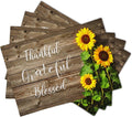 Spring Summer Sunflower Placemats Set of 4 for Dining Table Religious Thankful Grateful Blessed Place Mats Easter Table Mats Washable Cloth Placemats Kitchen Decor 12x18 inch
