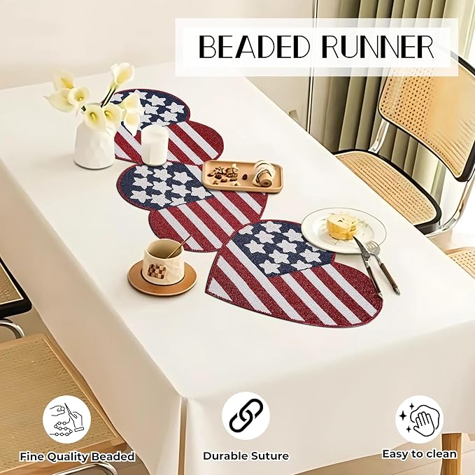 Independence Day 4th of July Patriotic Theme American Flag Table Runner - Image 5