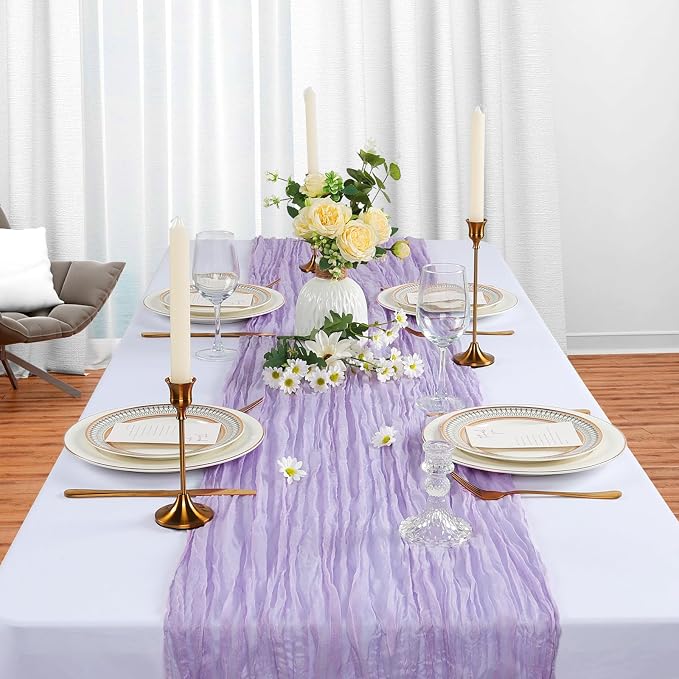 6 Pack Lilac Purple Cheesecloth Table Runner 10Ft Lavender Gauze Cheese Cloth - Image 3