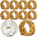 FoldTier Set of 8 Bamboo Napkin Rings Handmade Natural Napkin Holder Rings by FoldTier