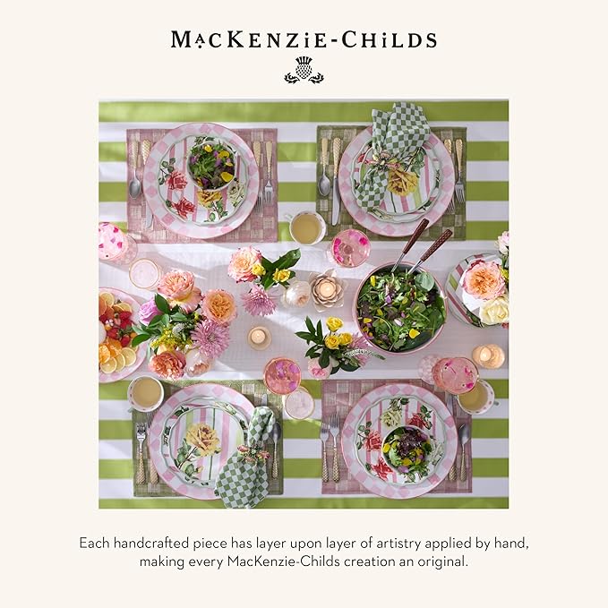 MACKENZIE-CHILDS Set of 4 Sinamay Placemats, Durable Woven Table Mats, Green